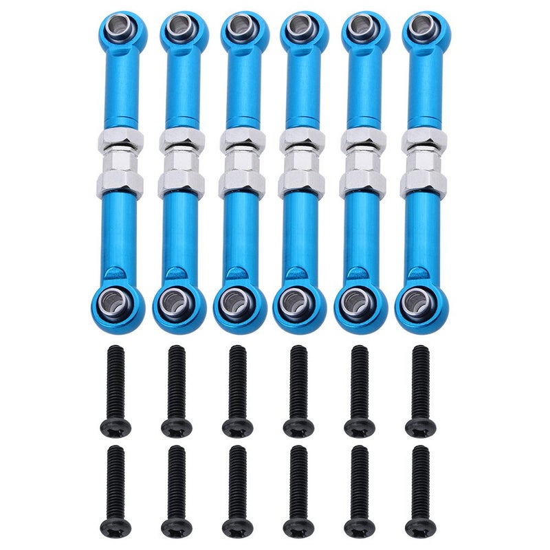 Hobbypark 6PCS Adjustable Aluminum Steering Linkage Servo Link Pull Rod Turnbuckle A959-03 Metal for WLtoys A959 A969 A979 1/18th RC Car Upgrade Parts - Image 1